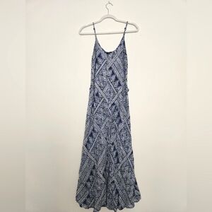 Karen Kane Blue and White Spaghetti Strap Maxi Sundress | Size M
